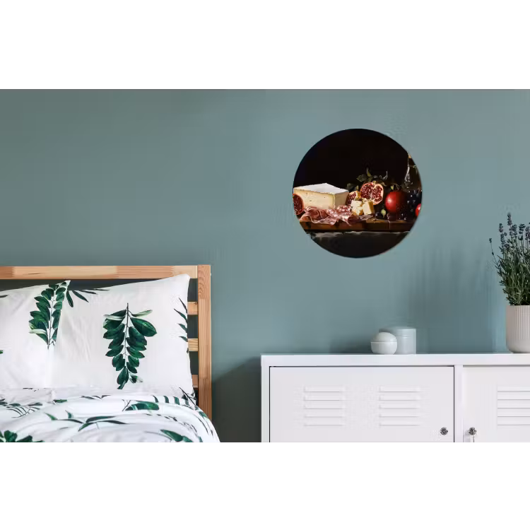 Stilleven - Vintage - Borrelplank Wandcirkel aluminium klein -slaapkamer