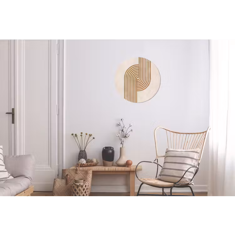 Symmetrische bocht - Koperkleurig Wandcirkel aluminium klein -woonkamer