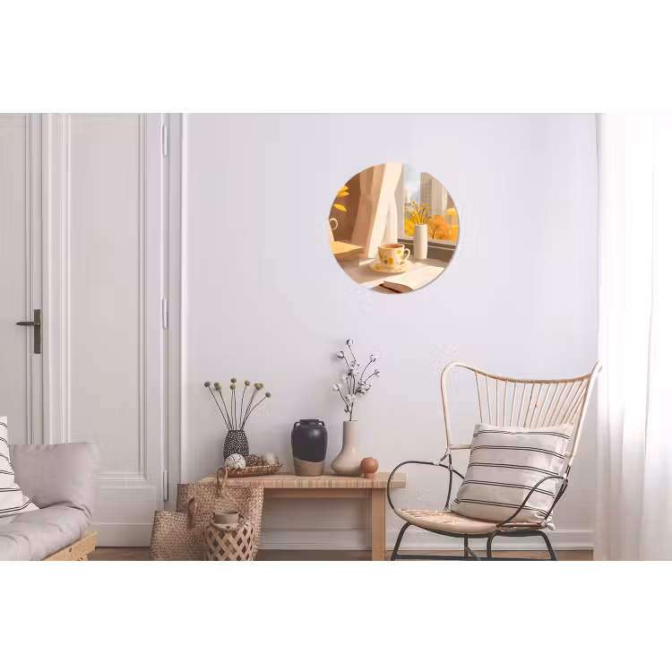 Thee - Boek - Thee - Herfst Wandcirkel aluminium klein -woonkamer