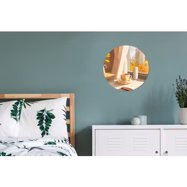 Thee - Boek - Thee - Herfst Wandcirkel aluminium klein -slaapkamer