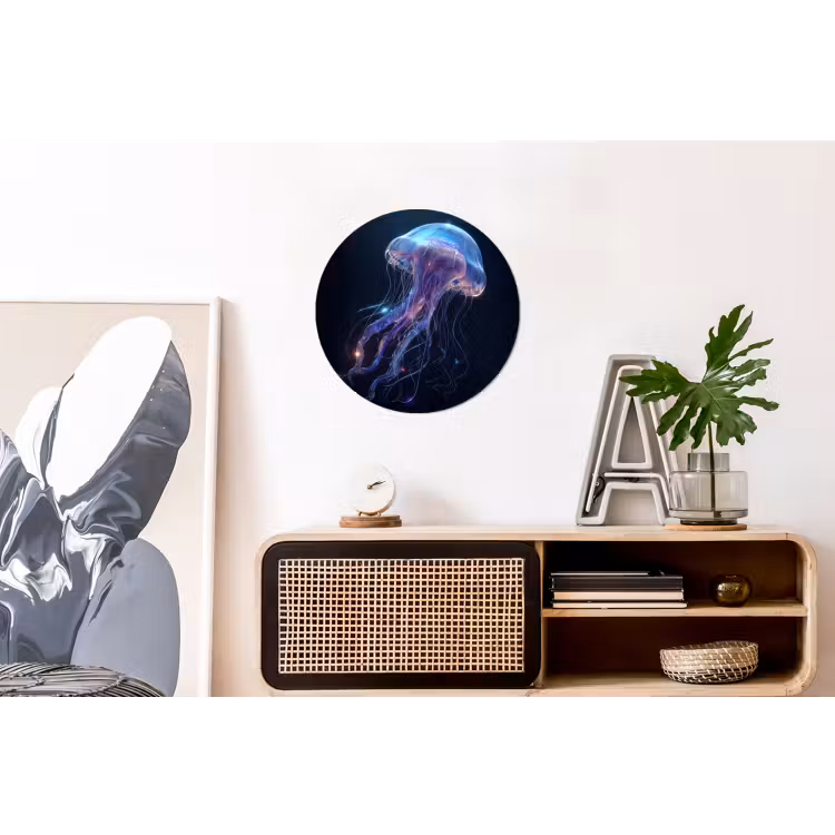Tentakels - Kwal - Paars - Sprankeling Wandcirkel aluminium klein -kantoor
