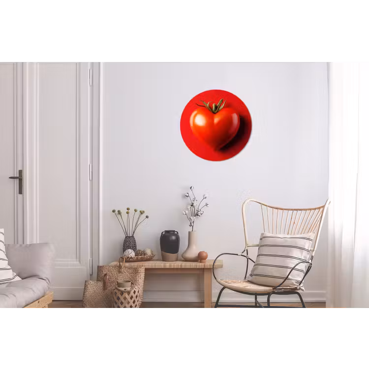 Tomaat - Rood - Hart Wandcirkel aluminium klein -woonkamer