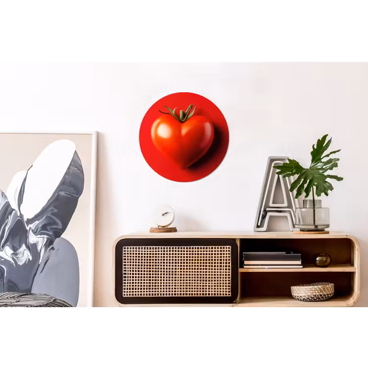 Tomaat - Rood - Hart Wandcirkel aluminium klein -kantoor