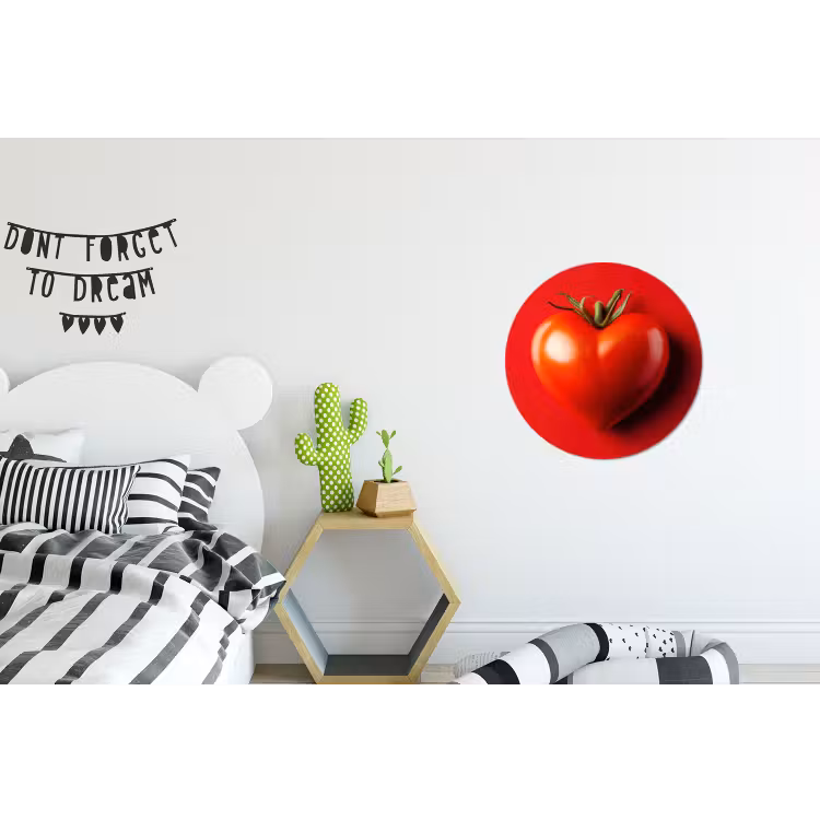 Tomaat - Rood - Hart Wandcirkel aluminium klein -kinderkamer