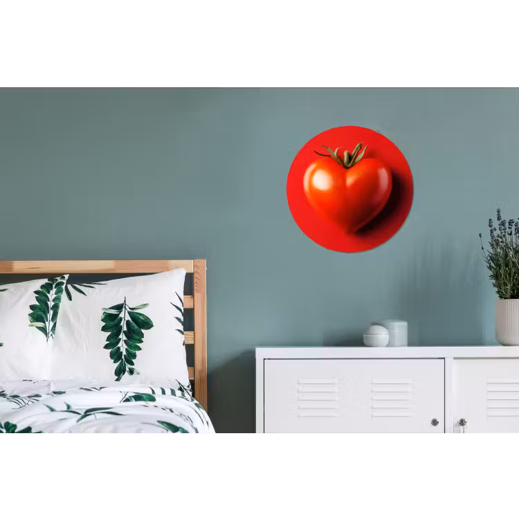 Tomaat - Rood - Hart Wandcirkel aluminium klein -slaapkamer