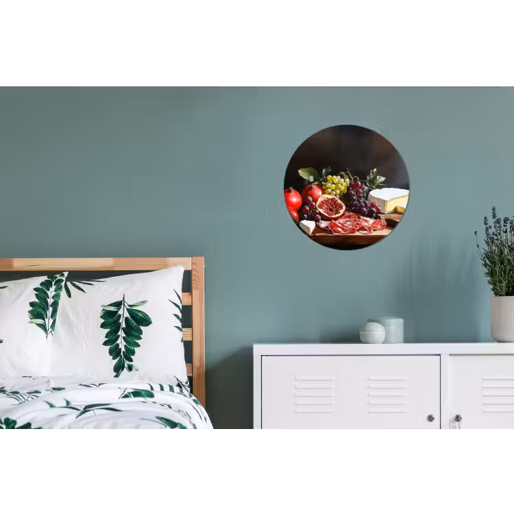 Borrelplank - Stilleven - Vintage Wandcirkel aluminium klein -slaapkamer
