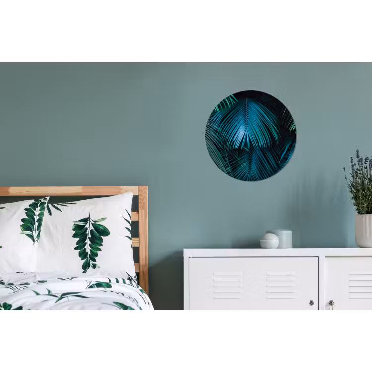 Inductie beschermer - Inductie afdekplaat - Tropical - Jungle - Bladeren - Groen Wandcirkel aluminium klein -slaapkamer