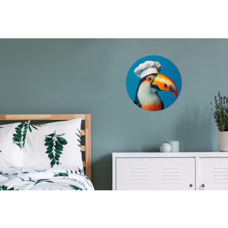 Toekan - Papegaai - Vogel - Koksmuts Wandcirkel aluminium klein -slaapkamer