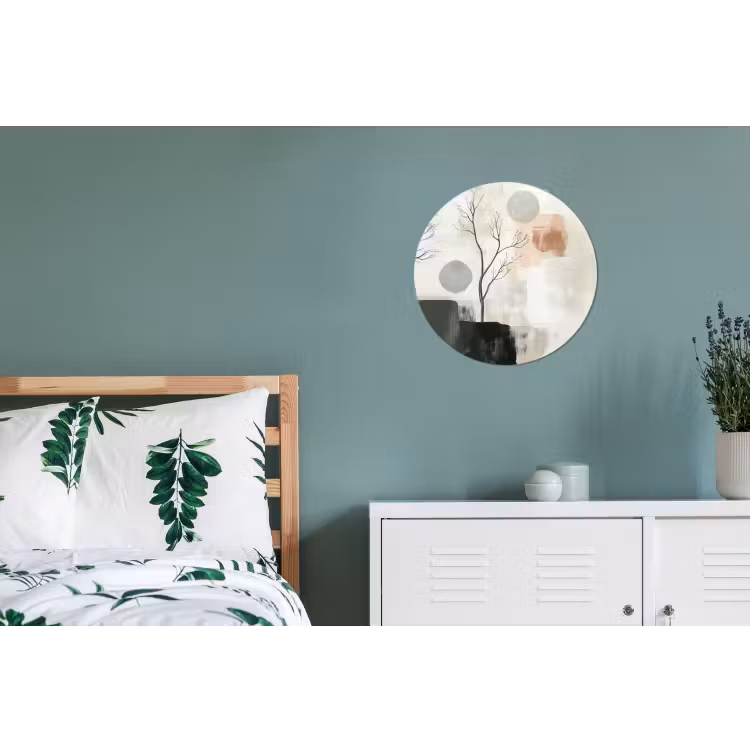 Wabi sabi - Beige - Plant Wandcirkel aluminium klein -slaapkamer