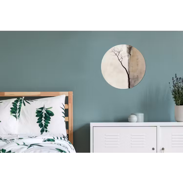 Wabi sabi - Plant - Beige Wandcirkel aluminium klein -slaapkamer