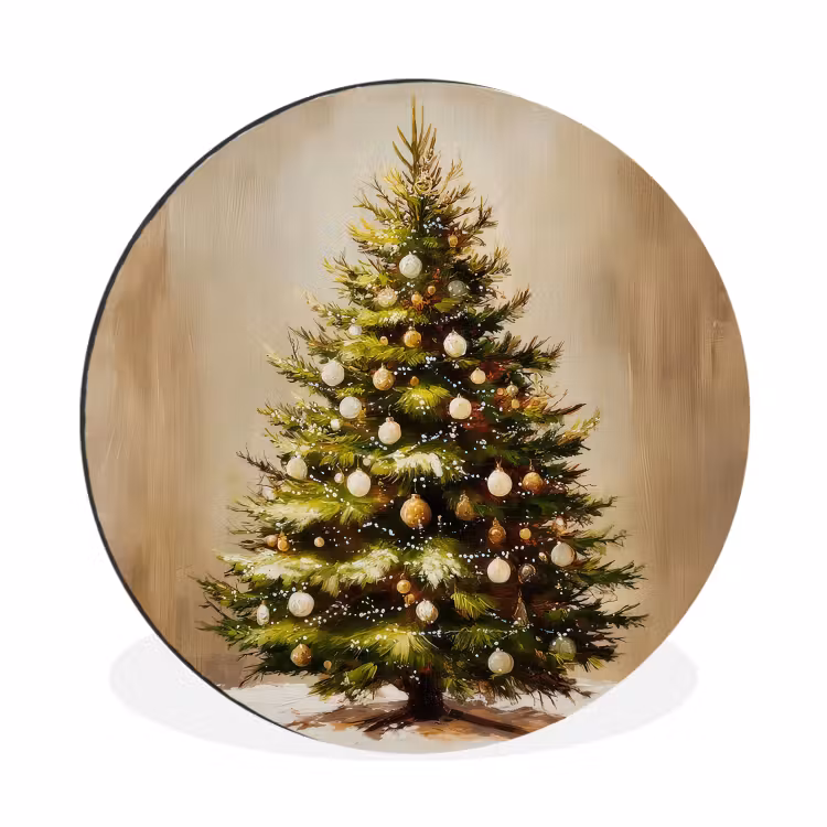 Kerst - Sfeer - Groen Wandcirkel aluminium klein -3d