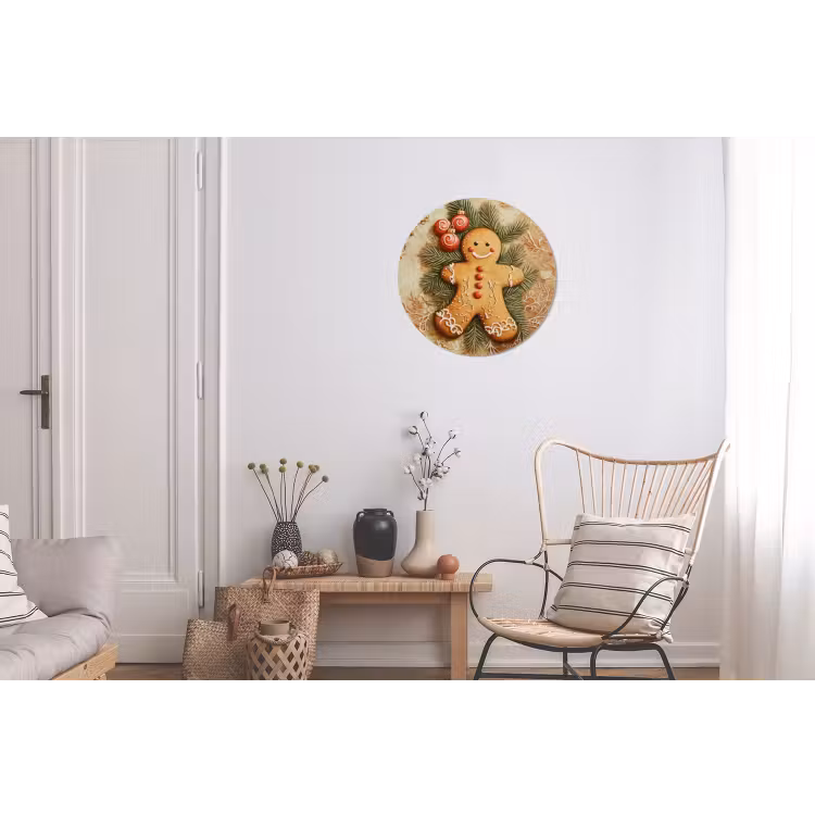 Kerstmis - Koekje - Poppetje - Speculaas Wandcirkel aluminium klein -woonkamer