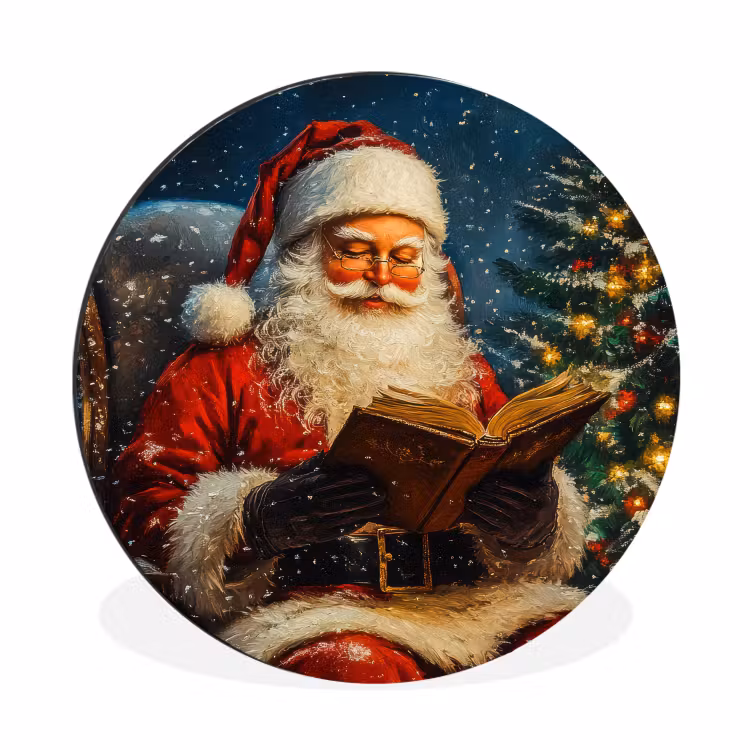 Kerstman - Kerst - Winter - Kerstboom Wandcirkel aluminium klein -3d
