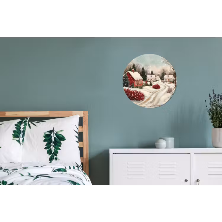Kerstsfeer - Landelijk - Rood Wandcirkel aluminium klein -slaapkamer