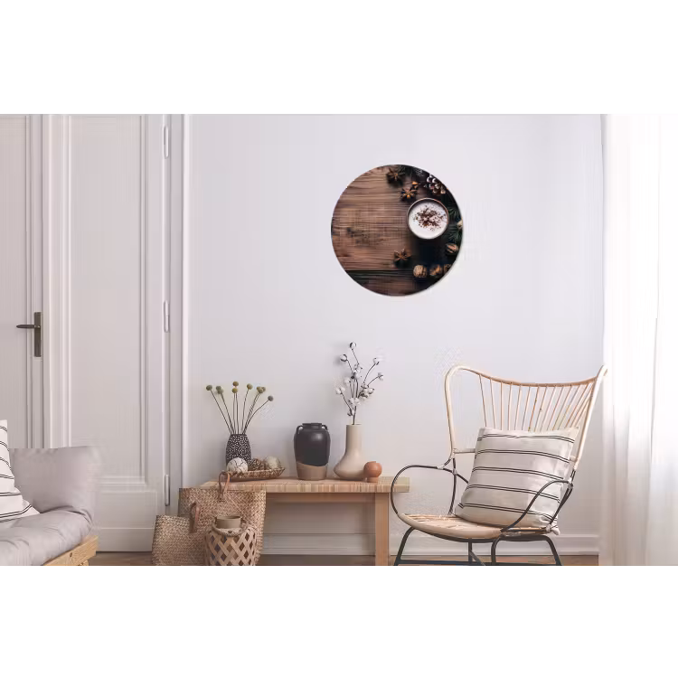 Winter - Houtlook - Stilleven Wandcirkel aluminium klein -woonkamer
