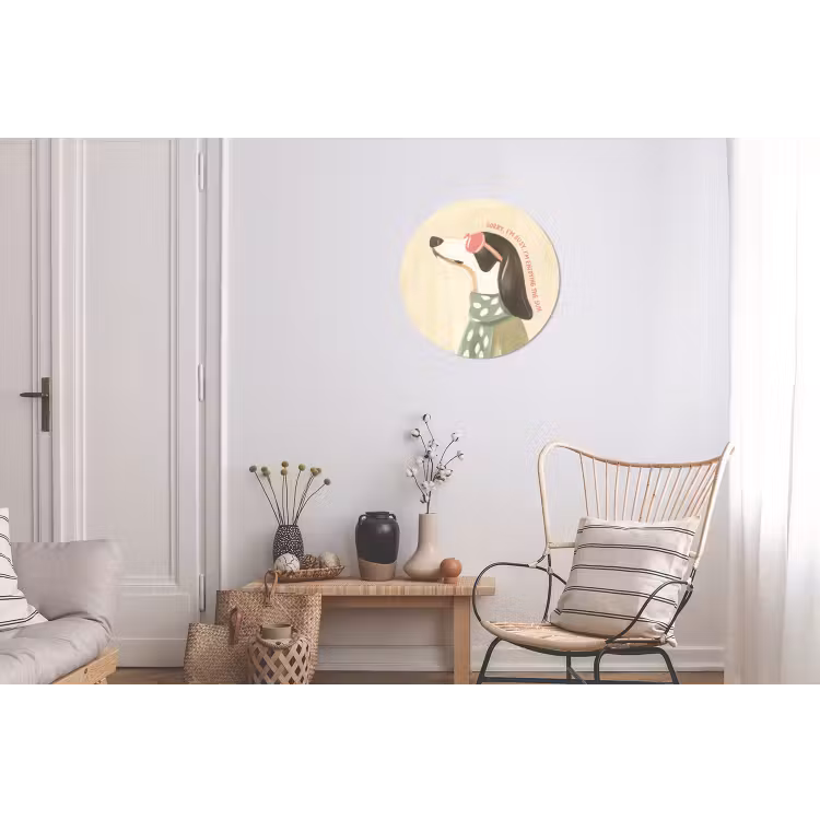 Quote - Hond - Zonnebril Wandcirkel aluminium klein -woonkamer