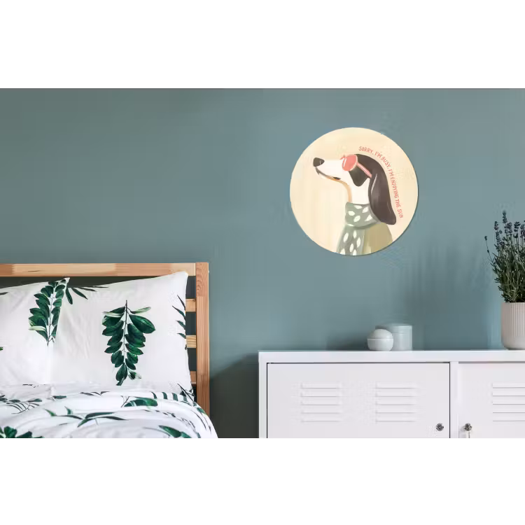 Quote - Hond - Zonnebril Wandcirkel aluminium klein -slaapkamer