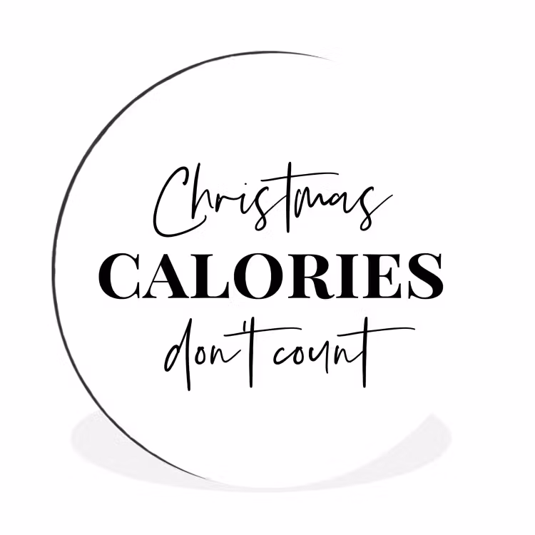 Kerst quote - Winter - Christmas calories - Wit Wandcirkel aluminium klein -3d