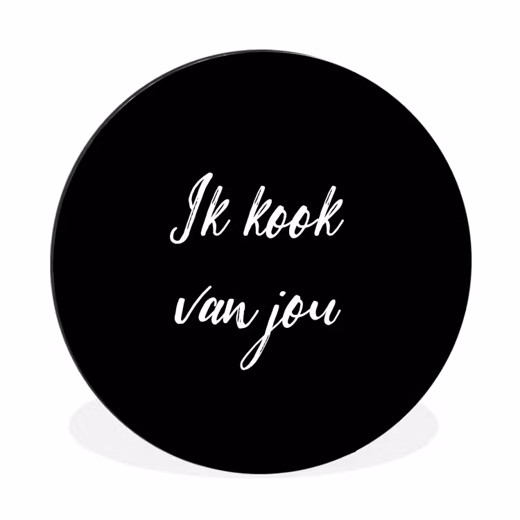 Quotes - Spreuken - Ik kook van jou - Liefde - Partner Wandcirkel aluminium klein -3d
