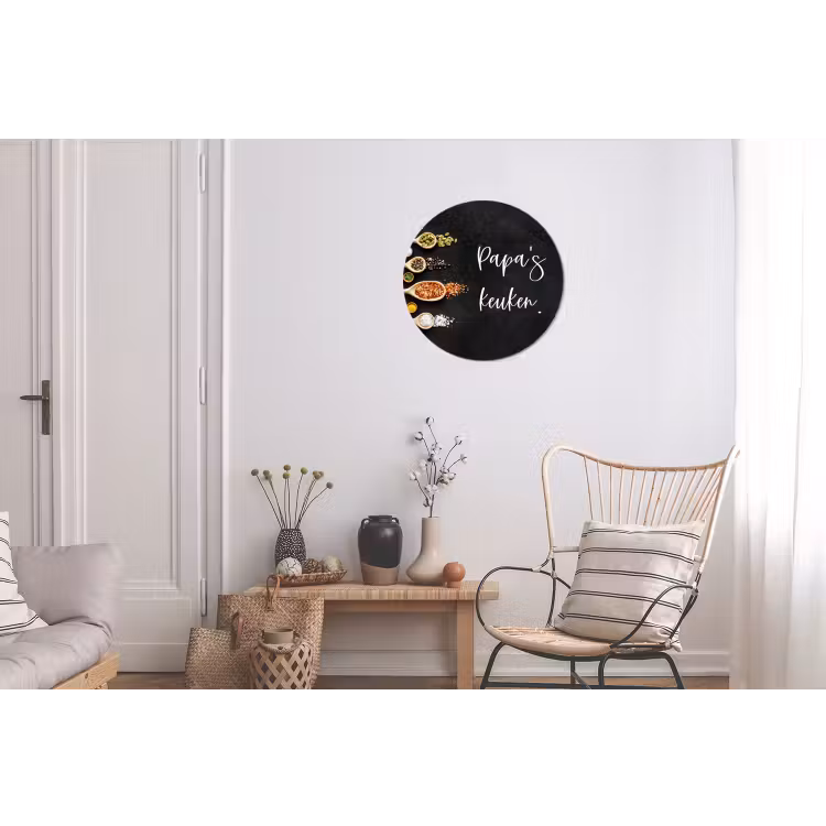 Quotes - Spreuken - Keuken - Papa's keuken - Papa Wandcirkel aluminium klein -woonkamer