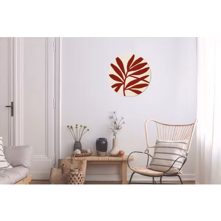 Tak - Bladeren - Rood Wandcirkel aluminium klein -woonkamer