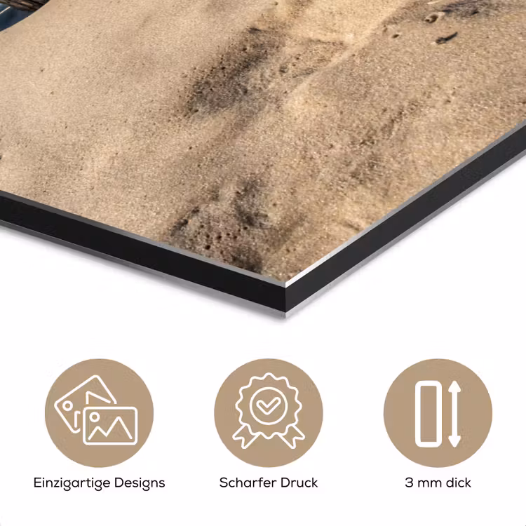 Zand - Strand - Paal - Water - Zomer aluminium wit klein -closeup_DE