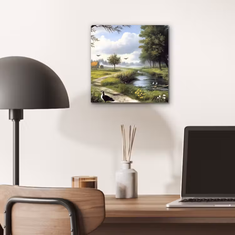 Zandpad - Groen landschap - Water aluminium wit klein -sfeer5