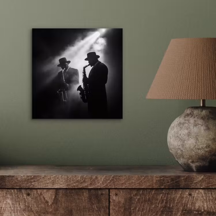 Saxofonisten - Hoeden - Rook - Licht aluminium wit klein -sfeer2