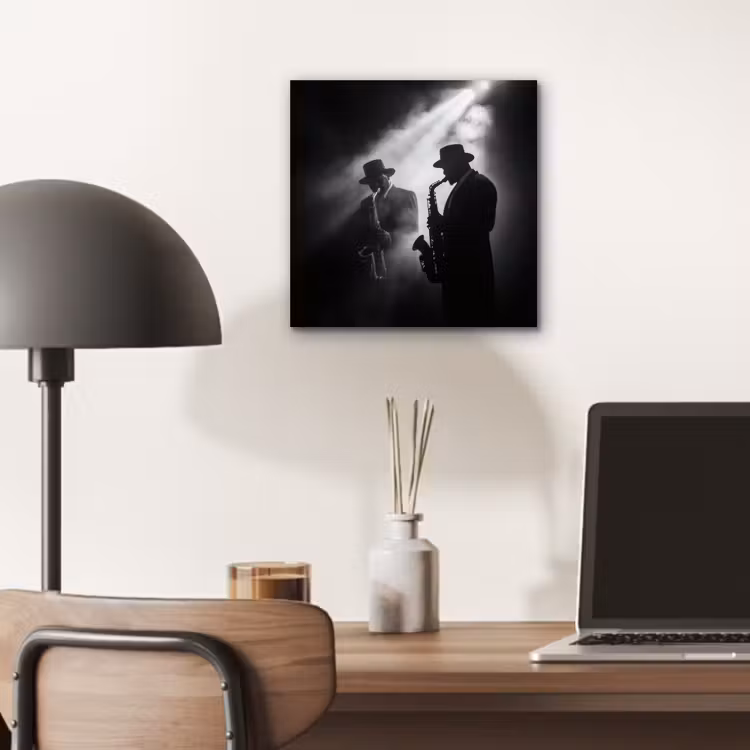 Saxofonisten - Hoeden - Rook - Licht aluminium wit klein -sfeer5