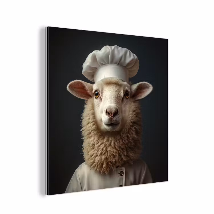 Schaap - Wol - Kok aluminium wit klein -3d