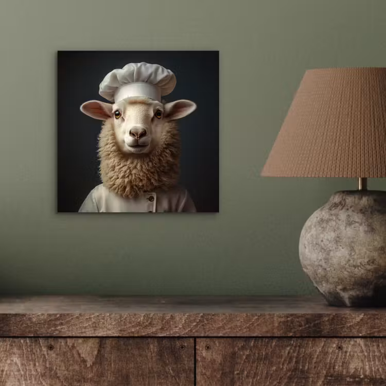 Schaap - Wol - Kok aluminium wit klein -sfeer2