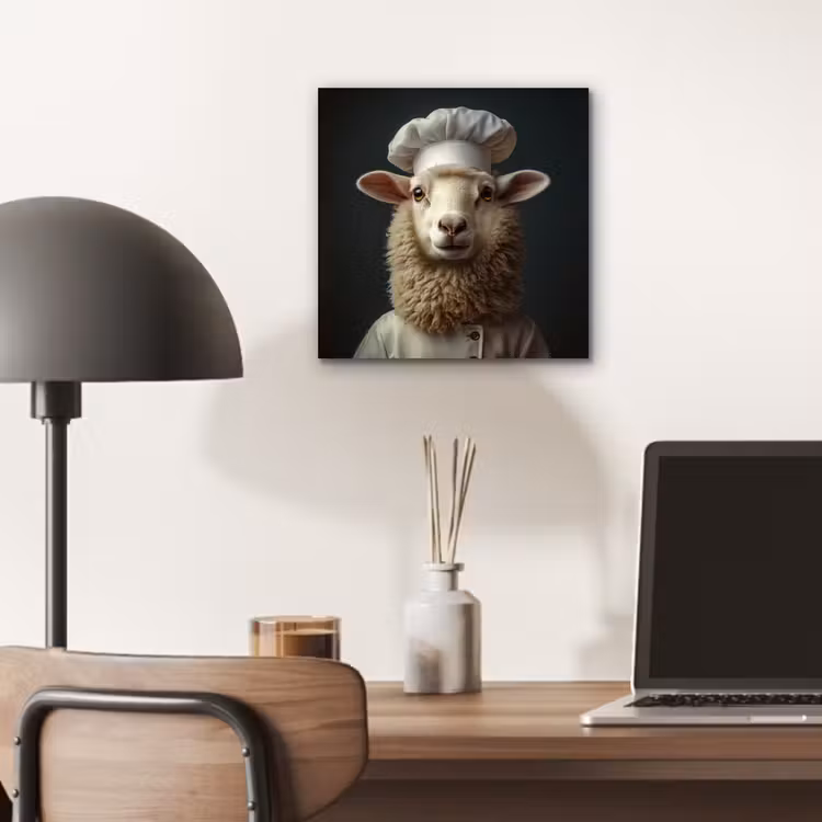 Schaap - Wol - Kok aluminium wit klein -sfeer5