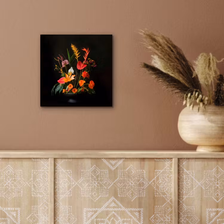 Schaal - Boeket - Bloemen aluminium wit klein -sfeer4