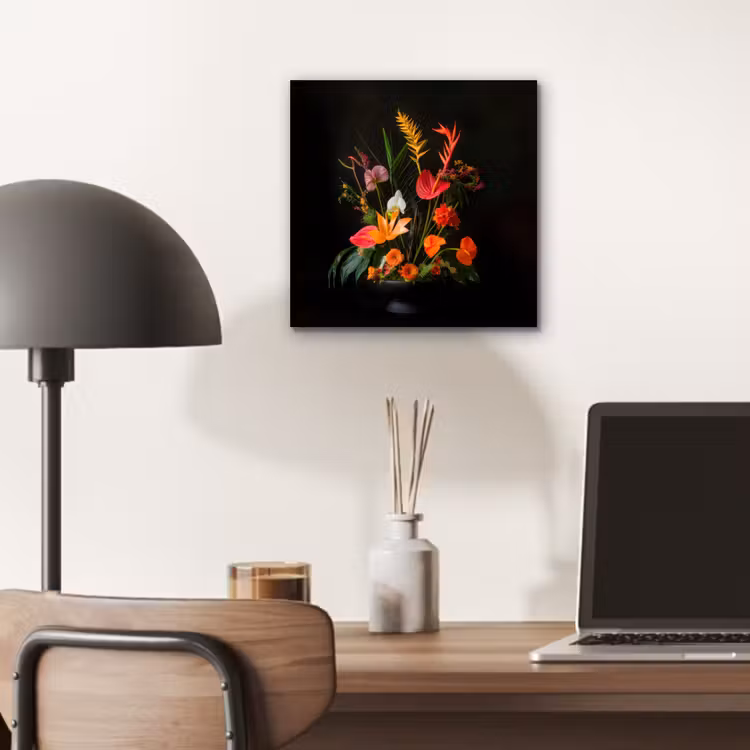 Schaal - Boeket - Bloemen aluminium wit klein -sfeer5