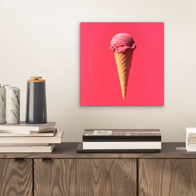 Schepijs - Roze - Hoorntje aluminium wit klein -sfeer1