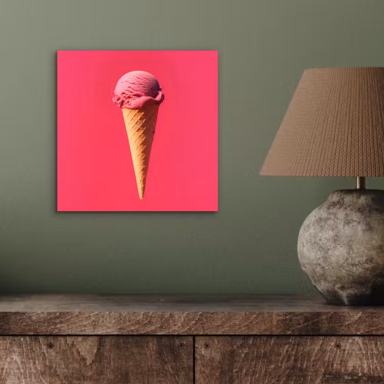 Schepijs - Roze - Hoorntje aluminium wit klein -sfeer2