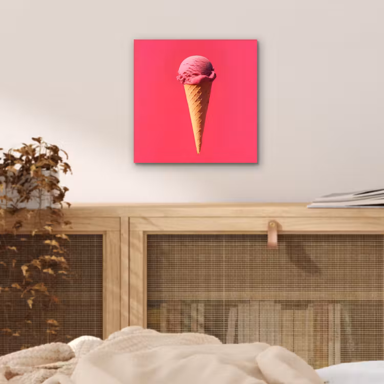 Schepijs - Roze - Hoorntje aluminium wit klein -sfeer3