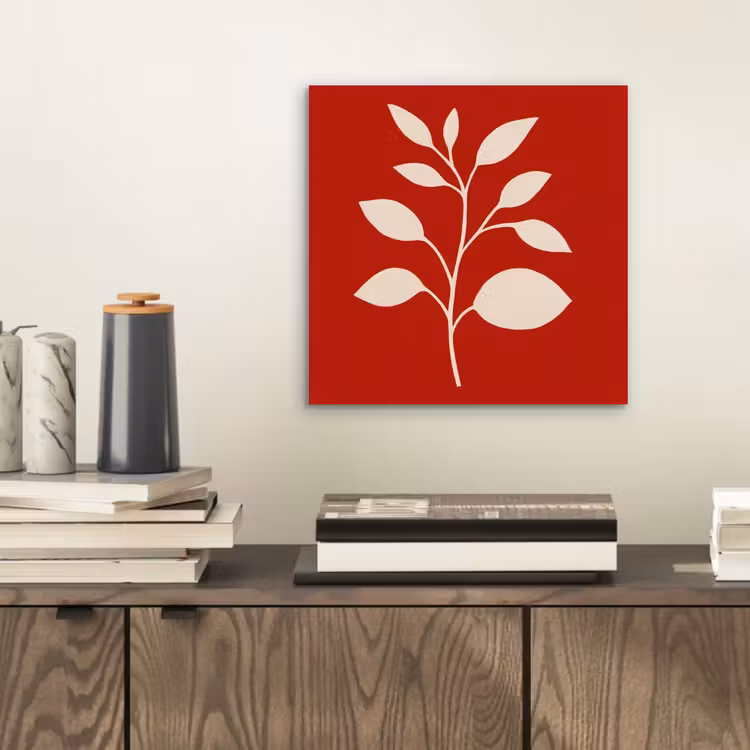 Silhouet - Bladeren - Tak aluminium wit klein -sfeer1