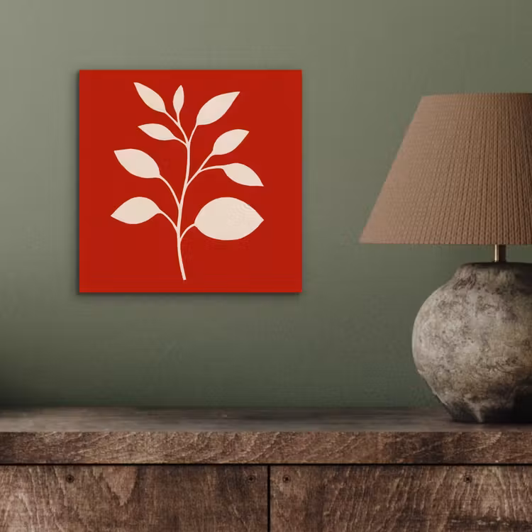 Silhouet - Bladeren - Tak aluminium wit klein -sfeer2