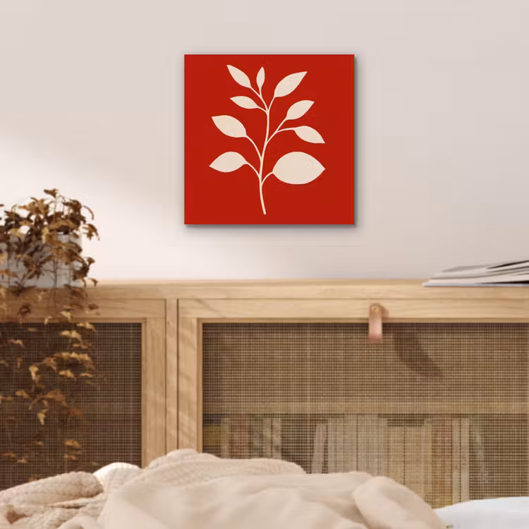 Silhouet - Bladeren - Tak aluminium wit klein -sfeer3