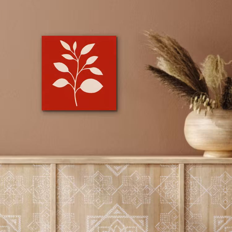 Silhouet - Bladeren - Tak aluminium wit klein -sfeer4