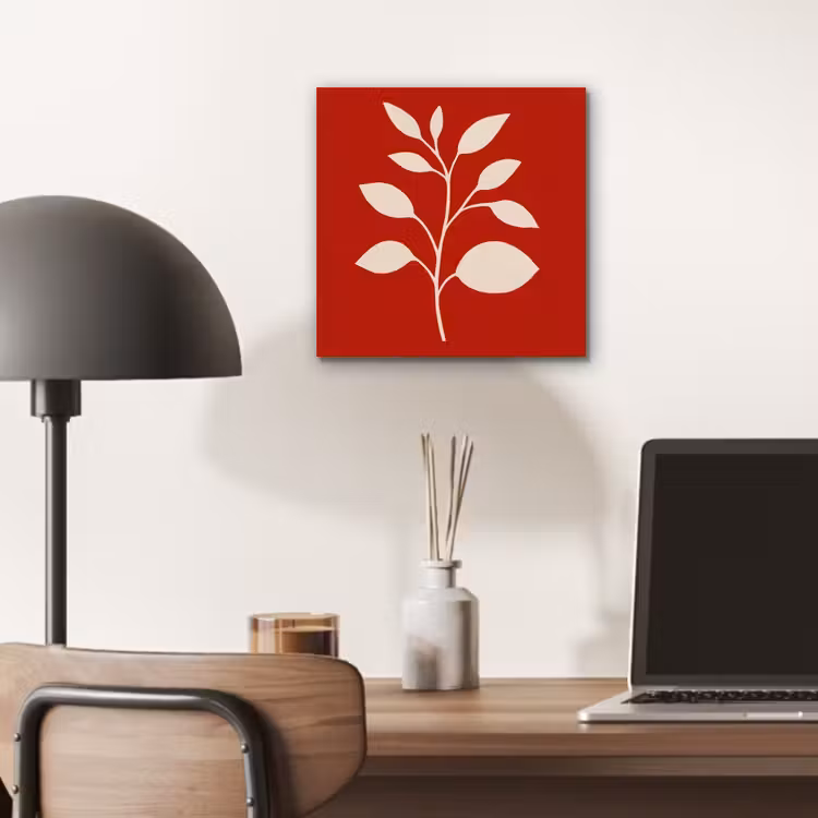 Silhouet - Bladeren - Tak aluminium wit klein -sfeer5