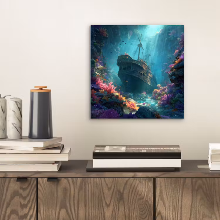 Schip - Hout - Koraalriffen - Zonlicht aluminium wit klein -sfeer1