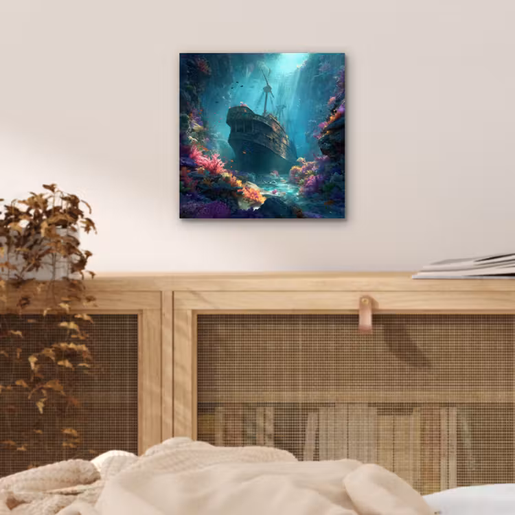 Schip - Hout - Koraalriffen - Zonlicht aluminium wit klein -sfeer3