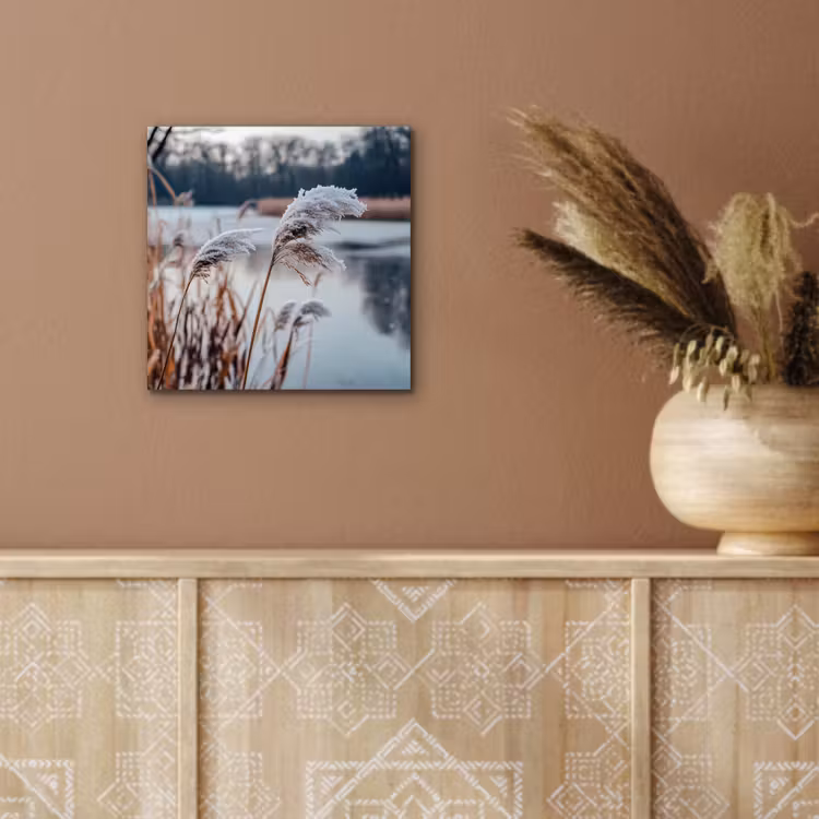 Riet - Gras - Natuur - Winter - Meer aluminium wit klein -sfeer4