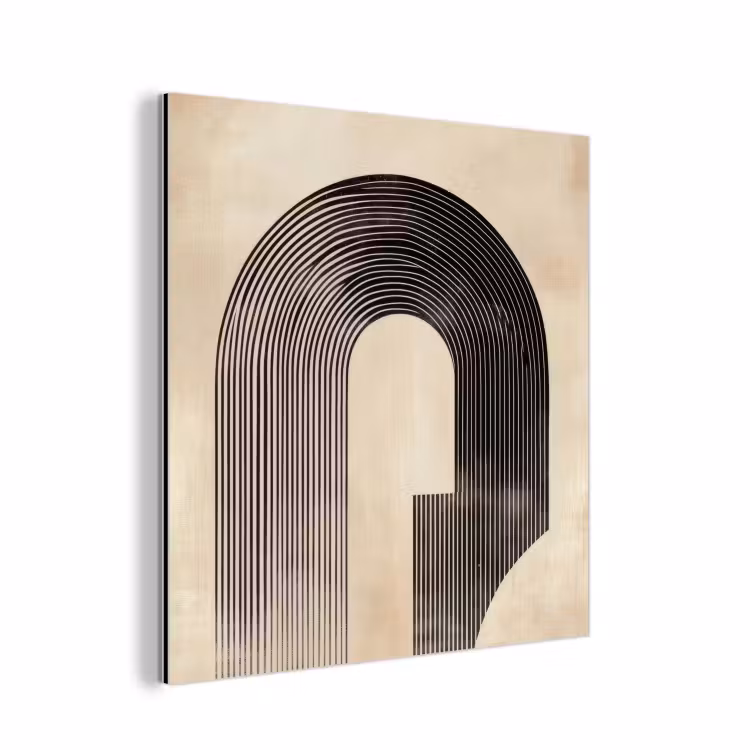 Boog - Strepen - Minimalistisch - Zwart aluminium wit klein -3d