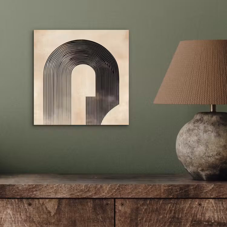 Boog - Strepen - Minimalistisch - Zwart aluminium wit klein -sfeer2