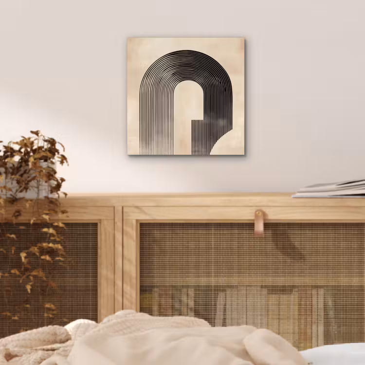 Boog - Strepen - Minimalistisch - Zwart aluminium wit klein -sfeer3