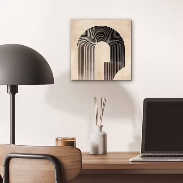 Boog - Strepen - Minimalistisch - Zwart aluminium wit klein -sfeer5