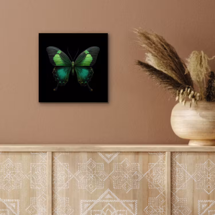 Vlinder - Groen - Opvallend aluminium wit klein -sfeer4